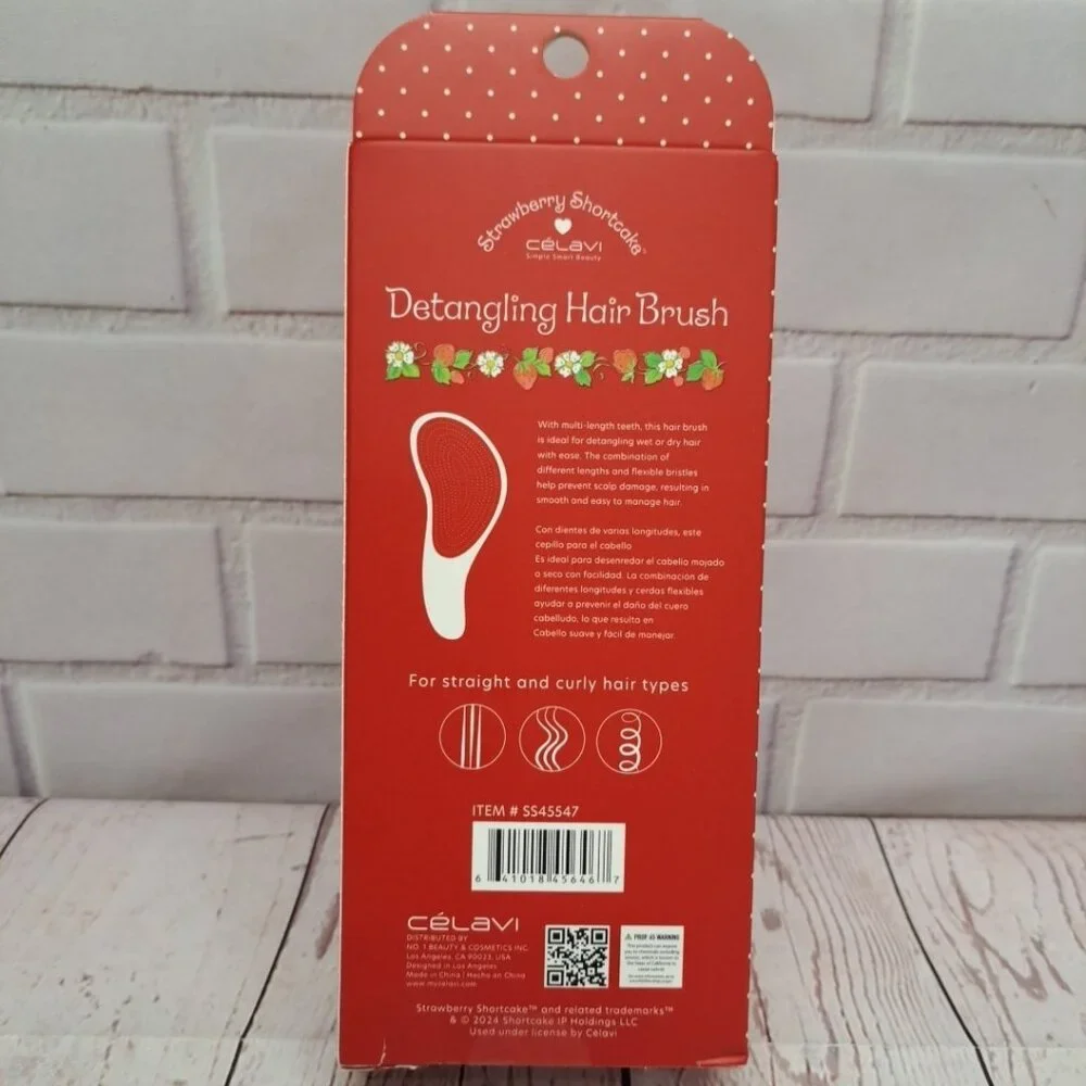 Celavi Strawberry Shortcake Detangler Hair  Brush Limited Edition
